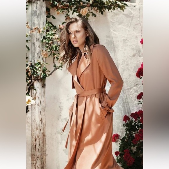 SOIA & KYO revolve Nousha Tailored Coat Size SM tencel brown tan - Picture 12 of 13